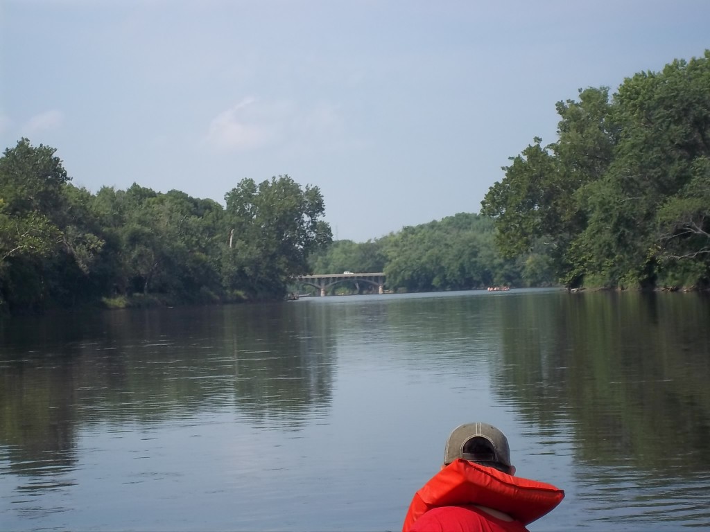 view from the canoe! downriver